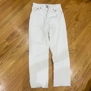 Zara straight leg white jeans